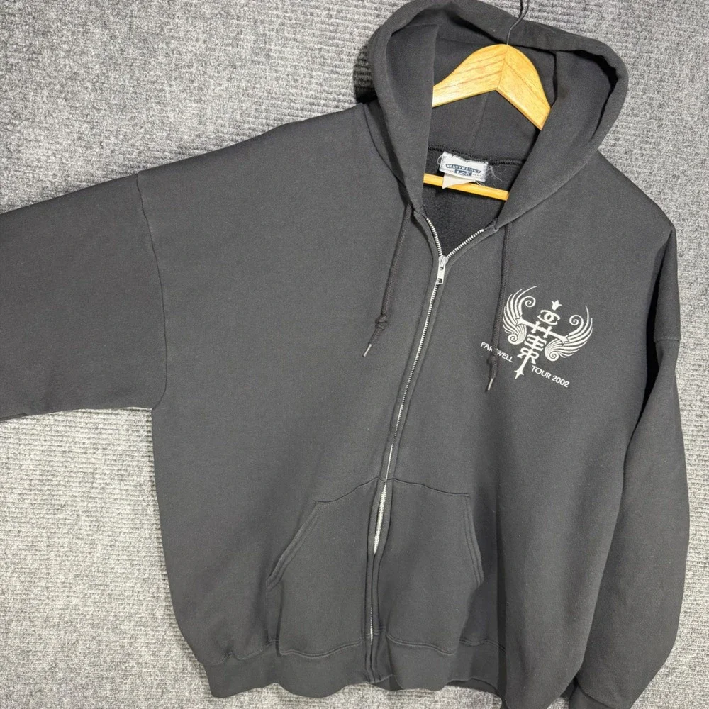 Vintage Lee Heavyweight Farewell Tour 2002 Zip Up Hoodie Black Mens 2XL Graphic